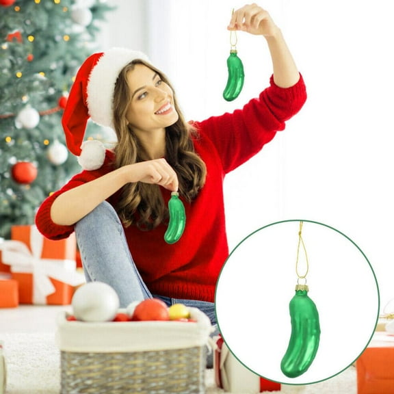 BETTERLIFE Glass Cucumber Pendant Christmas Pickle Tree Ornament Ornaments DIY XMAS F7F8