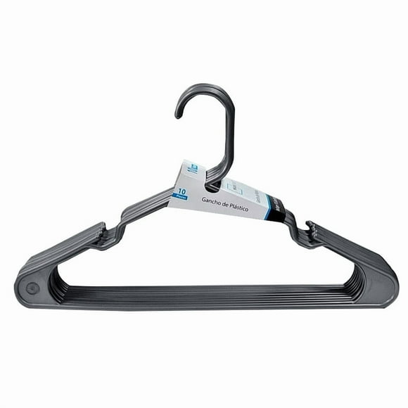 10 Ganchos Mainstays de plástico plata