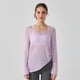 thumbnail image 3 of Top deportivo plisado con cordón para mujer, cubierta holgada para correr, cubierta de cadera de manga larga, traje Irregular para Pilates, Fitness y Yoga, 3 of 6