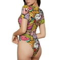 thumbnail image 3 of Naloa Fruit-Flavored Ice-Cream Women's Short-Sleeved Onesie, One-Piece Swimsuit for Parties, dates, clubs - Large, 3 of 9