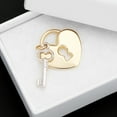 thumbnail image 2 of Heart Padlock & Skeleton Key Love Promise Charm 25x21mm (1x0.8in) Pendant & Chain Necklace in 14k Yellow & White Gold, 2 of 7