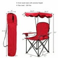 thumbnail image 2 of Gymax Folding Canopy Camping Chair Portable Beach Chair w/ Carrying Bag Red, 2 of 8