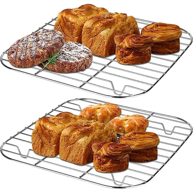 Cooling Racks For Cooking And Baking, Set Of 2 Square Wire Racks Small Cookie Baking Rack 9.7 X 9.7 For Cooking Baking Roasting Grilling Drying, Oven