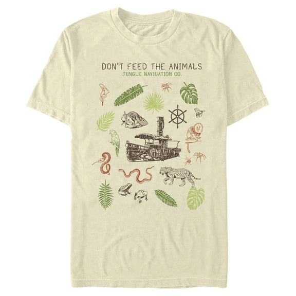 Men's Jungle Cruise Don't Feed The Animals  Graphic Tee Beige X Large