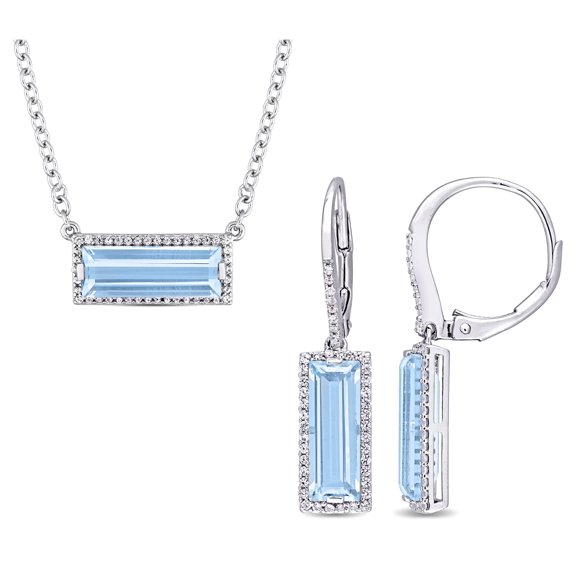 Everly Women's Topaz and Sapphire Sterling Silver Jewelry Set