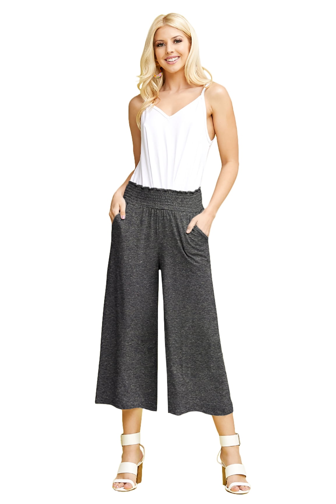 plus size denim gaucho pants