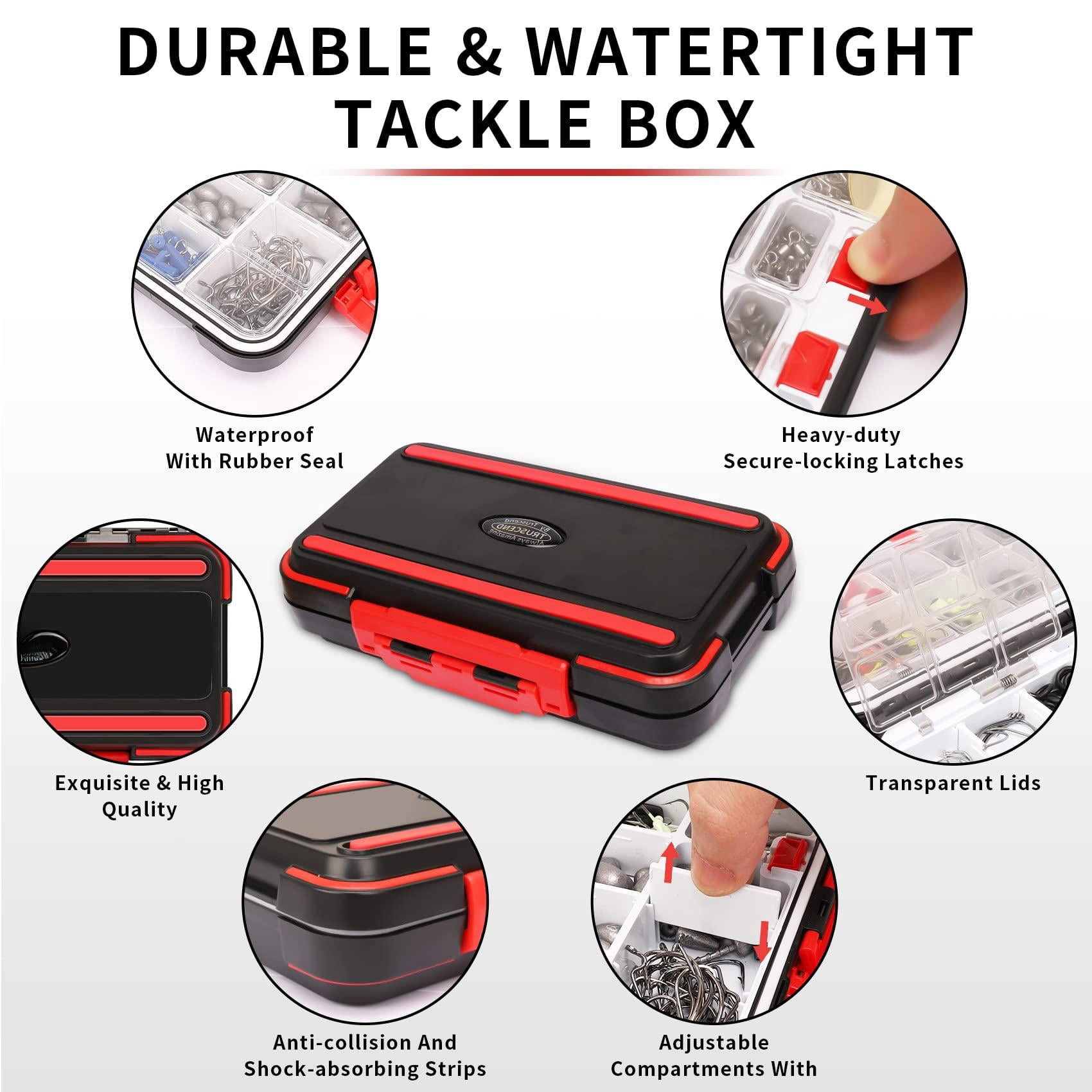 Fishing Tackle & Accessories Kit  Box With Included Sinkers Weights Hooks Swivels Snap Leader Others Freshwater Bass Lures Gear Gifts For Men