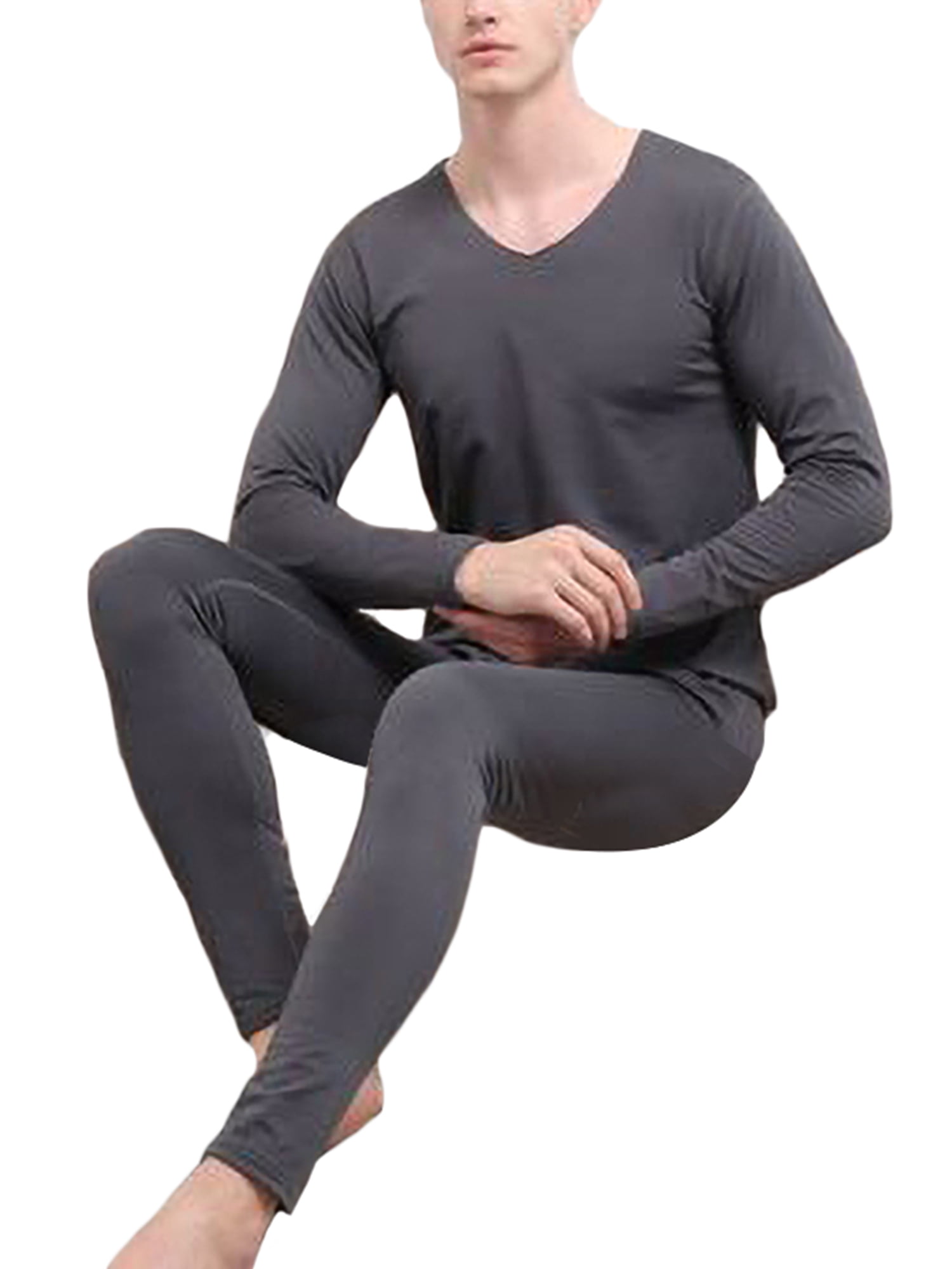 Men's Thermal Underwear Long Johns Set with Fleece Lined