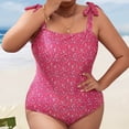 thumbnail image 4 of Aayomet Womens Bathing Suits Swimsuit Multi Color Solid Color Big Size Swimsuit Knitted Swimsuit (Hot Pink, XL), 4 of 5