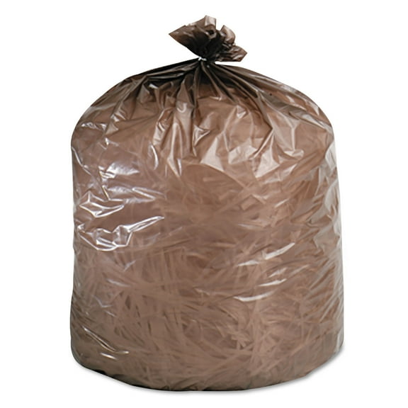 Stout Controlled Life-Cycle Plastic Trash Bags, Brown, 60 / Carton (Quantity)