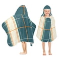 thumbnail image 2 of Orange Lines Blue Background Hooded Beach Towel Kids Bath Towels Quick Dry for Pool Swiming 50" x 23.5" Microfiber Soft Bathrobe, 2 of 7
