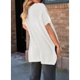 thumbnail image 2 of Camiseta SHEWIN para mujer, casual, cuello redondo, sobredimensionada, blanca, 2 of 6