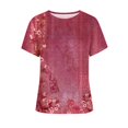 thumbnail image 4 of Summer Tops for Women UK 2025 Casual Print Short Sleeve Tops Crew Neck Blouse and Shirts Loose Fit Women T Shirts, 4 of 5