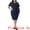 Navy Blue, variant on DARING DIVA Women's Plus Size Vintage Belted Tie Pencil Casual Events Dress 1X Pink
