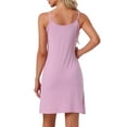 thumbnail image 3 of INSPIRE CHIC Women's Nightgown Modal Soft Spaghetti Strap Dress Crewneck Sleepwear L Pink, 3 of 6