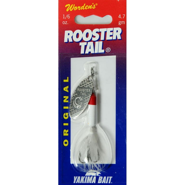 Yakima Bait Worden's Original Rooster Tail Lure, White & Red, 1/6 oz.