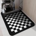thumbnail image 2 of Black White Checkered Plaid Drying Mat Absorbing Bar Mat Collapsible Kitchen Drying Mat for Shop Countertops 18x24 Inches, 2 of 7