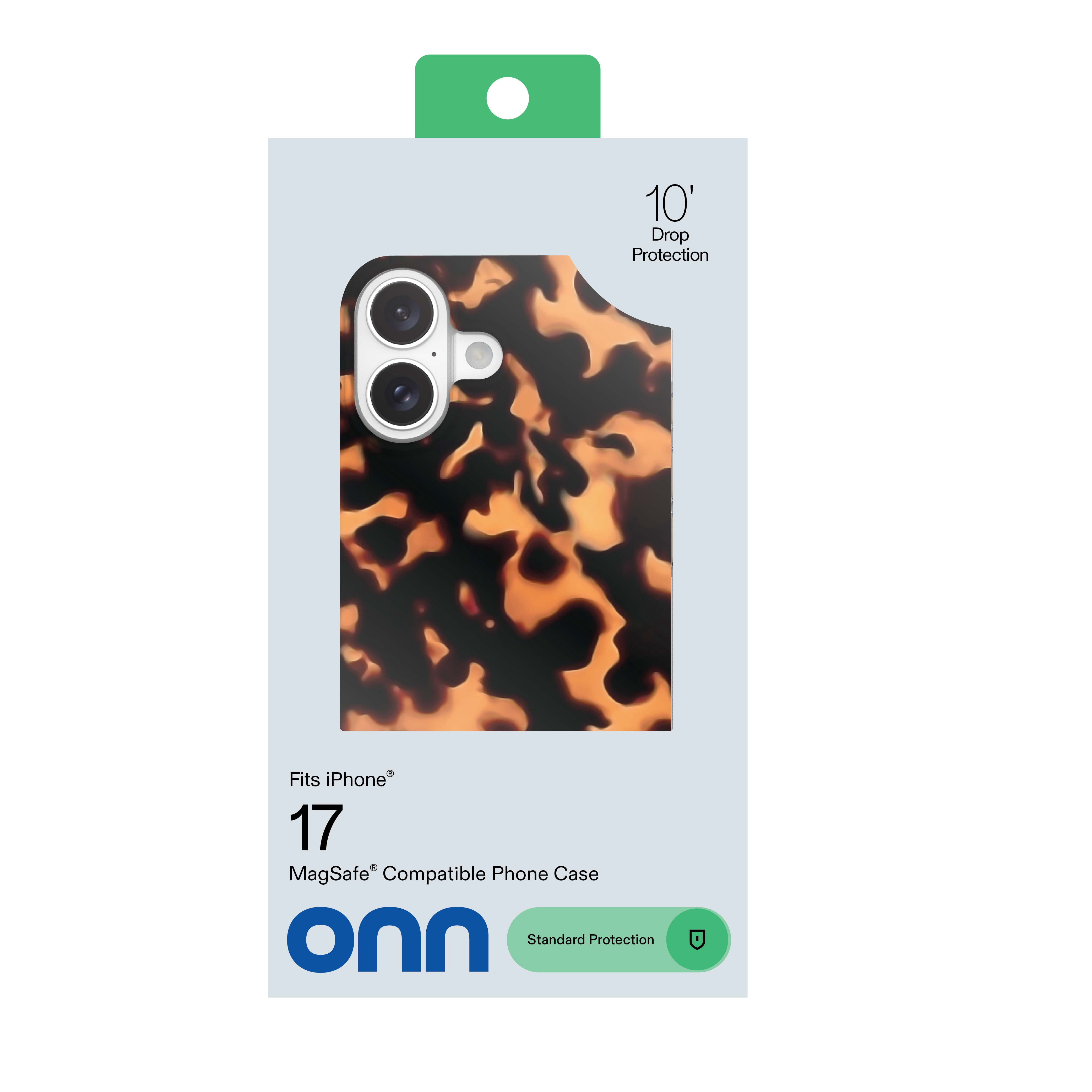 onn Phone Case for iPhone 17, MagSafe Compatible - Tortoise Shell