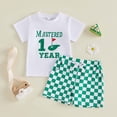 thumbnail image 2 of Baby Boy First Birthday Golf Outfit Short Sleeve Hole In One Golf T-Shirt Top Shorts Infant 2Pcs Set Summer Clothes Boys Two Piece Outfits, 2 of 9