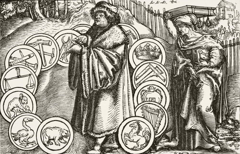 The Natural Sciences In The Presence Of Philosophy After A Wood Engraving Attributed To Holbein In German Translation Of Consolation Of Philosophy By Boethius 1537 From Science And Literature In The M