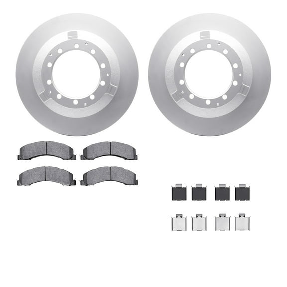 Dynamic Friction Company Rear Geospec Brake Rotors with Heavy Duty Brake Pads includes Hardware 4212-40157