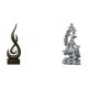 thumbnail image 1 of Escultura abstracta de resina con forma de llama y figura de Guan Yin. Artesanía budista moderna para sala de estar, oficina, dormitorio, escritorio o, 1 of 8