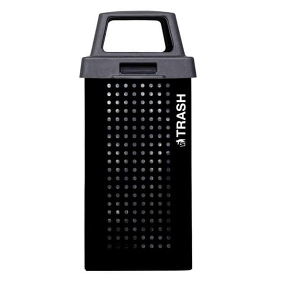 Ex-Cell Kaiser RC-KDX36-T BLK 36 gal Steel Dome Square Recycling Can, Black Gloss