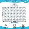 thumbnail image 2 of Light Blue Christmas Snowman Pattern Hooded Bath Towel，60"x35" for Ages 3 To 12 Kids, Quick Dry Lightweight Soft Microfiber Hood Beach Towel Cover Up for Kids, 2 of 7