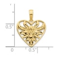 thumbnail image 2 of FJC Finejewelers 14 kt Yellow Gold Fancy Heart Charm 15 mm, 2 of 6