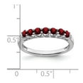 thumbnail image 2 of Auriga Fine Jewelry 14K White Gold Garnet and Diamond 7-stone Ring for Women Size- 7, 2 of 5