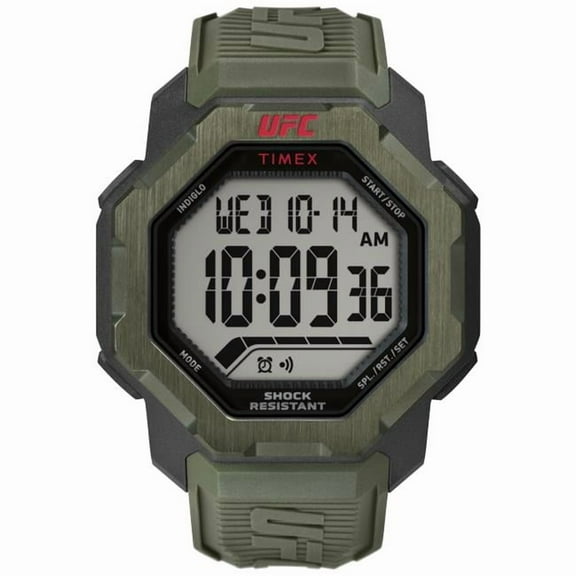 Timex  48 mm Green Strap, Digital Dial & Black Case UFC Mens Knockout Watch