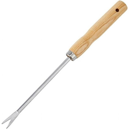 1 pc 430 Stainless Steel Root Picker with Wood Handle Garden Plant Tools Stainless Steel Color 302x24mm