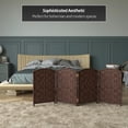thumbnail image 6 of Red Lantern 2 ft. Short Diamond Weave Fiber Folding Screen - Dark Mocha - 4 Panel, 6 of 7