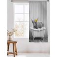 thumbnail image 3 of Sheer Curtains 72 Inches Long, Funny Yak Semi Sheer Curtains Light Filtering Window Treatment, Cute Art Vintage Lovely Animals on Bathtub Privacy Voile Drapes for Living Room Bedroom 52x72 Inch, 3 of 7