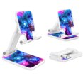 thumbnail image 2 of WIRESTER White Foldable Phone Stand for Desk, Adjustable Portable Cell Phone Holder for iPhone 17, 16, 15, 14 and Android Smartphones - Celestial Blue Purple Galaxy, 2 of 6