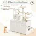 thumbnail image 6 of Euroco Cat Tree with Litter Box Enclosure, 59" Tall Modern Cat Tower with Sisal Scratching Post,Hammock,House,Perch & Storage Space,All-in-One Cat Condo,Hidden Cat Furniture,White, 6 of 9