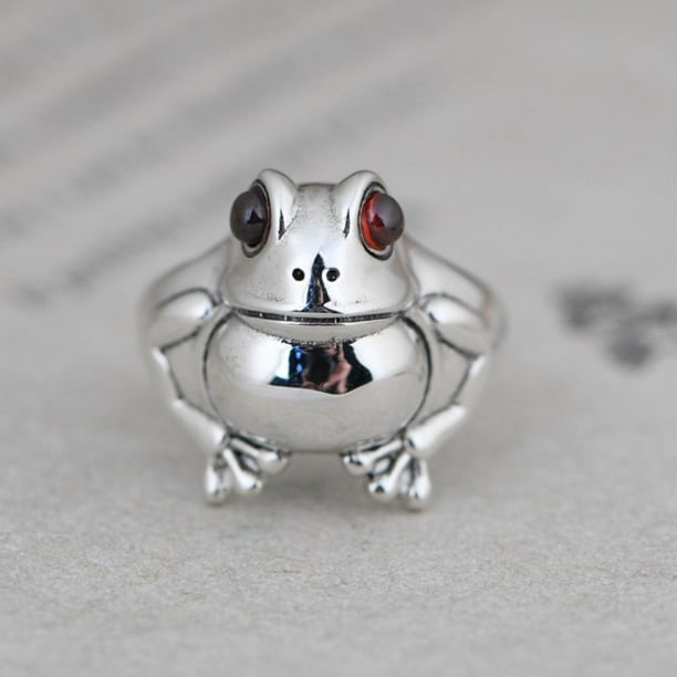 Decoración De Joyas Para Mujer, Anillo Abierto De Rana De Plata, Anillo De Dedo De Animal Vintage, Anillo Abierto De Rana De Plata, Anillo De Dedo De Animal Vintage, Decoración ANGGREK Silver Frog Open Ring