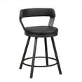thumbnail image 3 of Pemberly Row Metal Swivel Counter Height Stool in Silver/Black (Set of 2), 3 of 6