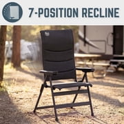 Timber Ridge RIVA™ Luxe Reclining Mesh Camping Chair, Folding Outdoor Chair with 7-Position Adjustable Back, Obsidian Peak