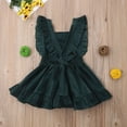 thumbnail image 6 of Qiylii Toddler Girl Suspender Dress Solid Color Ruffle Straps Velvet Dress, 6 of 9
