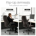 thumbnail image 3 of NEO CHAIR Executive Office Chair, Ergonomic High back Cushioned, Wide Leather Seat 8 Hours Heavy Duty Design, Flip Up Armrest Computer Desk Chair, Brown, 3 of 7