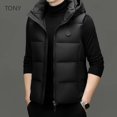 thumbnail image 4 of Chaqueta de plumón ligera con capucha para hombre, chaqueta sin mangas con relleno de plumón de pato para hombre, chalecos de marca de invierno para hombre, chaquetas para hombre, 4 of 4