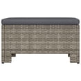 thumbnail image 5 of vidaXL Patio Footrest with Cushion Gray Poly Rattan, 5 of 8