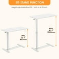 thumbnail image 3 of Adjustable Overbed Table with Semi-Flip Tabletop, 31.5 inch Mobile Standing Laptop Desk Bedside Sofa Table for Home Office Hospital Use, 3 of 8