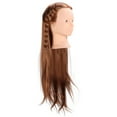 thumbnail image 4 of Cabeza de maniquí de pelo largo de color marrón claro para práctica de peluquería, cosmetología, cosmetología, 4 of 14