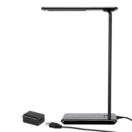 Belladonna Two Light - TORCHSTAR Dimmable LED Desk Lamp, 4 Lighting Modes (Reading/Studying/Relaxation/Bedtime), Fully Adjustable Brightness, Touch Sensitive Control, USB Charging Port, 1 & 2 Hour Auto Timer, Piano Black
