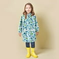 thumbnail image 2 of Yuncity Rain Coats For Kids Boy Girl Children Hooded Cartoon Print Rain Dungarees Windproof Waterproof Outwear Trench Coat Hoodies Clothes 2-11Y Raincoat Rainwear Blue 6-7 Years, 2 of 9