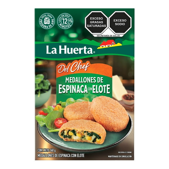 Medallones Cheffry de espinaca con queso y elote 6 pzas de 60 g c/u