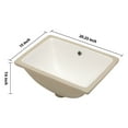 thumbnail image 3 of 20.25"x15" White Ceramic Rectangular Undermount Bathroom Sink with Overflow, 3 of 8