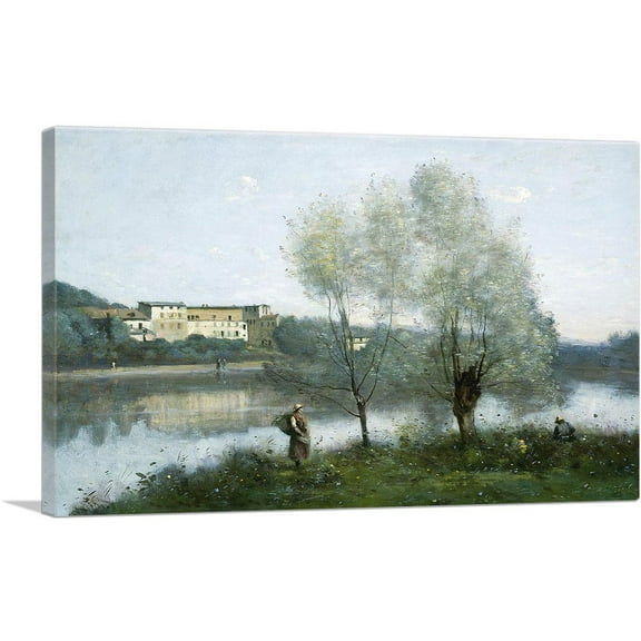 ARTCANVAS Ville d'Avray 1867 Canvas Art Print by Jean-Baptiste-Camille Corot - Size: 26" x 18" (0.75" Deep)